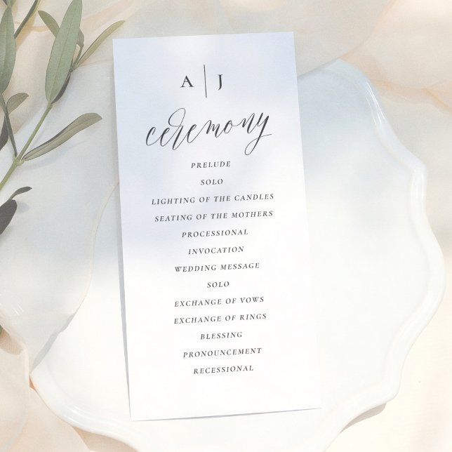 Einfache Kalligrafie mit Skript Elegante Hochzeit Programm (Von Creator hochgeladen)