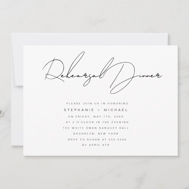 Einfache Kalligrafie Probe Einladung (Vorderseite)