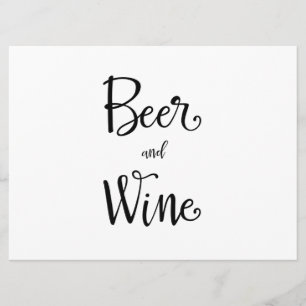 Einfache Kalligrafie   Schild für Bier- und Weinem Einladung