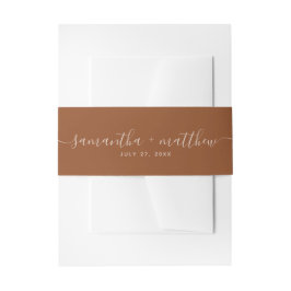 Einfache Kalligrafie Script Terracotta Wedding Einladungsbanderole