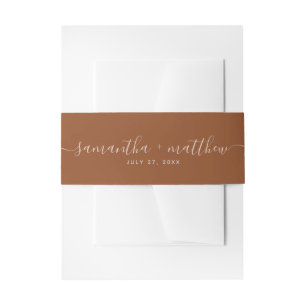 Einfache Kalligrafie Script Terracotta Wedding Einladungsbanderole
