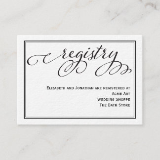 Einfache Kalligrafie-Script-Wedding-Registrierungs Begleitkarte