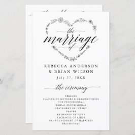Einfache Kalligrafie-Skript-Elegant-Hochzeitsprogr
