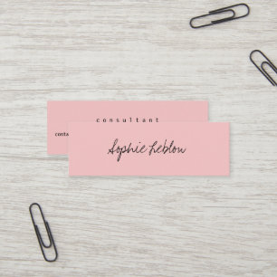 Einfache Kalligraphie Elegant Blush Consultant Mini Visitenkarte
