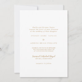 Einfache Kalligraphie|Gold Back Traditionelle Hoch Einladung