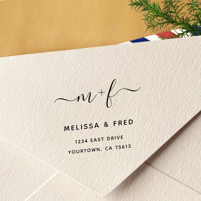 Einfache Kalligraphie-Rücksendeadresse Selbstfärbu Permastempel (Von Creator hochgeladen)