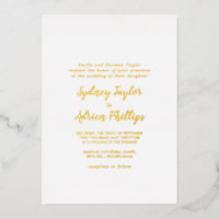 Einfache kalligraphische Gold Back Formal Wedding 