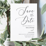 Einfache kalligraphische Hochzeit rettet die Termi Einladung<br><div class="desc">Machen Sie einen großen ersten Eindruck von Ihrer Hochzeit mit diesen Simple Calligraphy Wedding Save the Dates!</div>