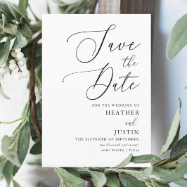 Einfache kalligraphische Hochzeit rettet die Termi Einladung