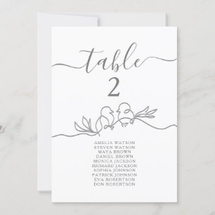Einfache kalligraphische Hochzeitstabelle