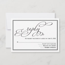 Einfache kalligraphische Skripterwiderrufkarte für RSVP Karte