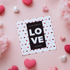 Einfache Karte mit Liebe Wort und Herzform.