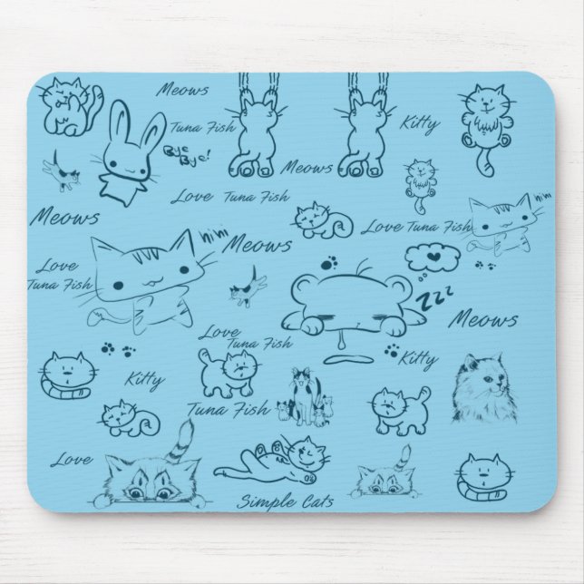 Einfache Katzen-Mauspad Mousepad (Vorne)