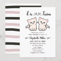 Einfache Katzen Twin Boy Girl Babydusche