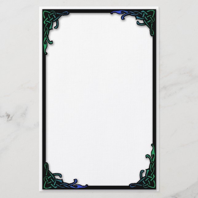 Einfache keltische Knoten-Grenze Briefpapier (Vorderseite)