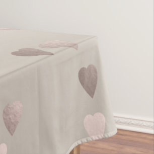 einfache klare RosengoldLiebeherzen, neutral Tischdecke