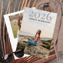 Einfache Klasse 2025 Zwei-Foto-Abschluss