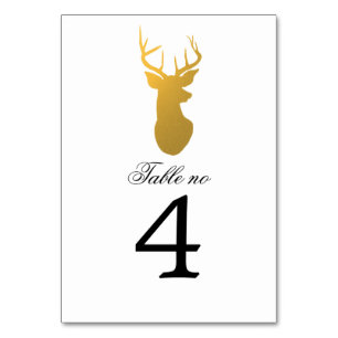 Einfache Klasse Gold Antler Moderne Tischnummer