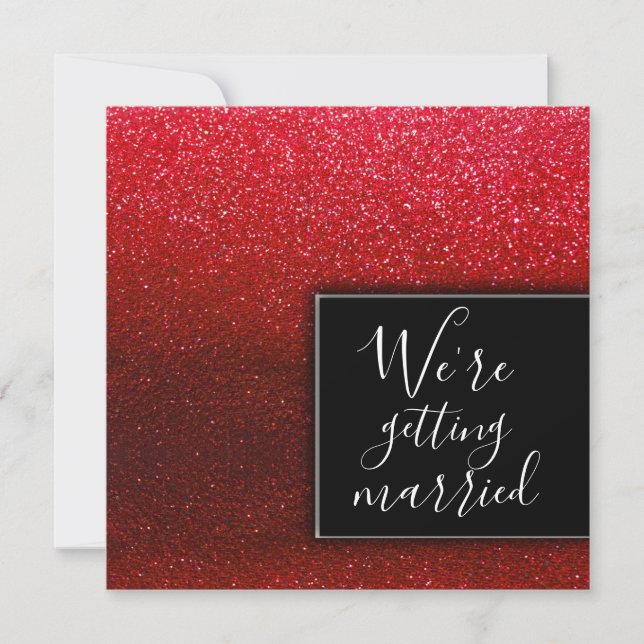 Einfache Klasse Moderner Glitzer Hochzeit Elegante Einladung (Vorderseite)