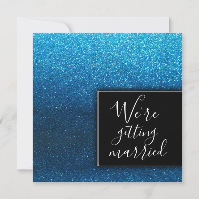 Einfache Klasse Moderner Glitzer Hochzeit Elegante Einladung (Vorderseite)