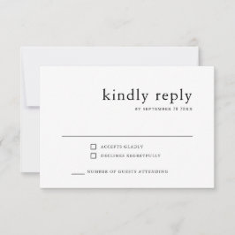 Einfache Klasse | Schwarz-Weiß-Hochzeit RSVP Karte