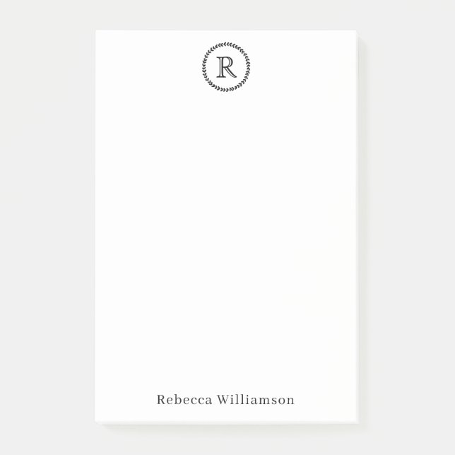 Einfache Klassik Moderne Rustikale Kleider Monogra Post-it Klebezettel (Vorderseite)