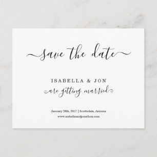 Einfache Klassiker-Save the Date Postkarte für