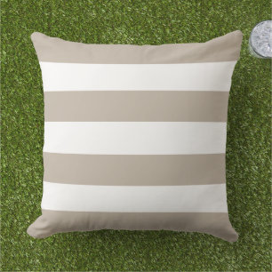 Einfache, klassische, beige, horizontale Streifen Kissen