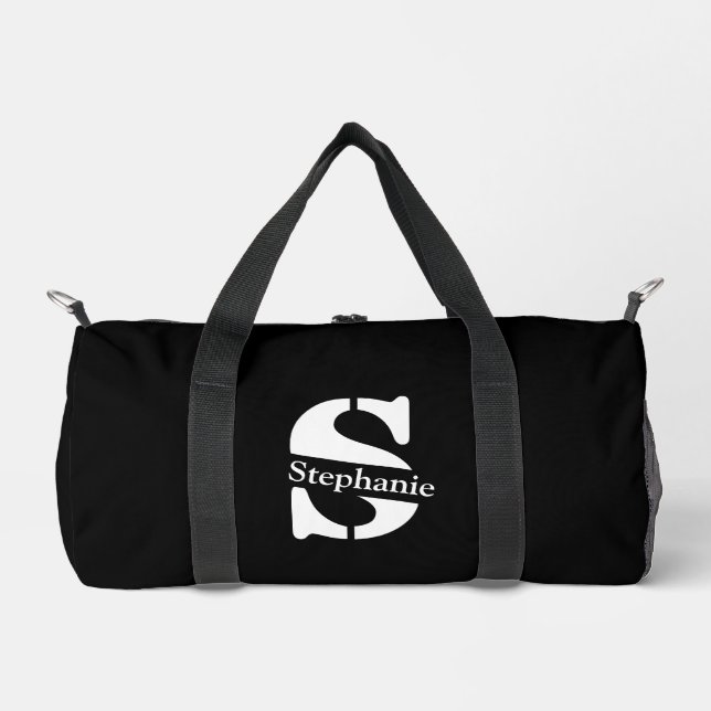 Einfache klassische Berufliche Monogramm und Name Duffle Bag (Vorderseite)