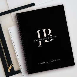 Einfache klassische Berufliche Monogramm und Name Notizbuch
