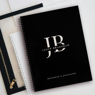 Einfache klassische Berufliche Monogramm und Name Notizbuch