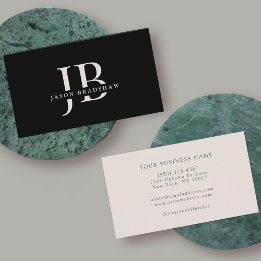 Einfache klassische Berufliche Monogramm und Name Visitenkarte