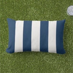 Einfache klassische blaue Cabana Streifen Kissen Für Draußen