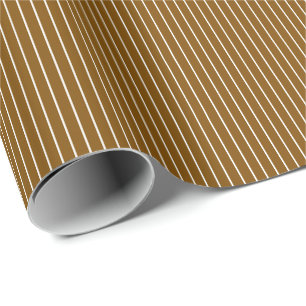 Einfache klassische braune und weiße Streifen Geschenkpapier