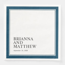 Einfache klassische Doppelrahmen in Navy Blue Serviette