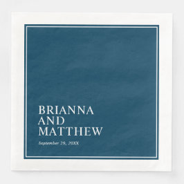 Einfache klassische Doppelrahmen in Navy Blue und Serviette