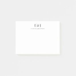 Einfache klassische Elegant Ampersand Couple Initi Post-it Klebezettel