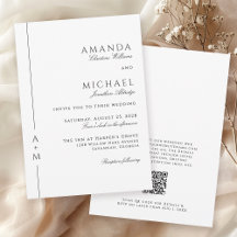 Einfache klassische Elegant Monogram QR-Code Hochz