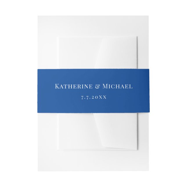 Einfache klassische Elegant Navy Blue Wedding Einladungsbanderole (Vorderseite Beispiel)