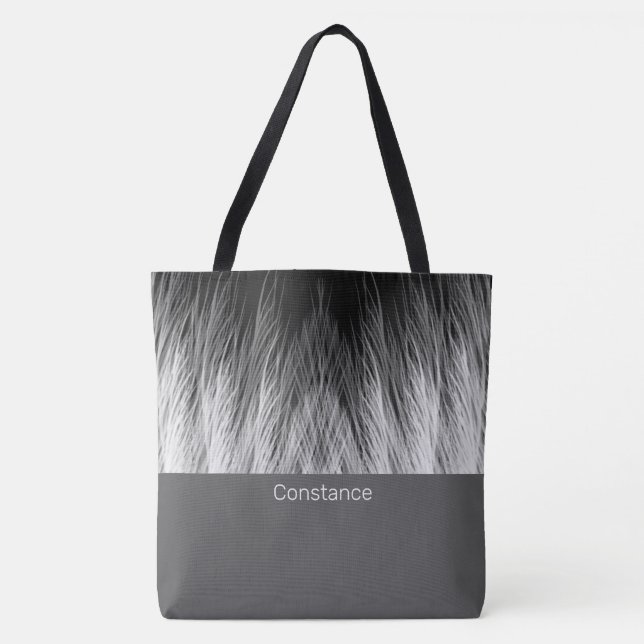 Einfache, klassische Feathers Mit Monogramm Tote B Tasche (Vorderseite)