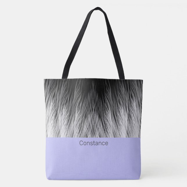 Einfache, klassische Feathers Mit Monogramm Tote B Tasche (Vorderseite)