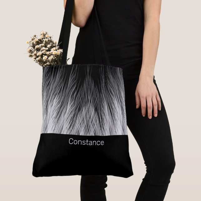 Einfache, klassische Feathers Mit Monogramm Tote B Tasche (Von Nahem)