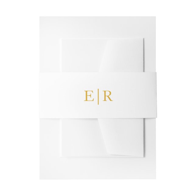 Einfache klassische Gold Monogram Elegante Hochzei Einladungsbanderole (Vorderseite Beispiel)