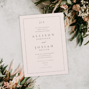 Einfache klassische Hochzeit Einladung