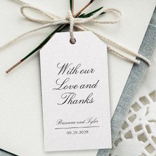 Einfache klassische Hochzeit Vielen Dank Geschenkanhänger