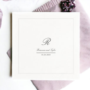 Einfache klassische Hochzeitmonogramm Serviette