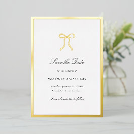 Einfache klassische Hochzeitsankündigung mit Schle Folieneinladung