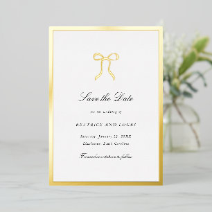 Einfache klassische Hochzeitsankündigung mit Schle Folieneinladung