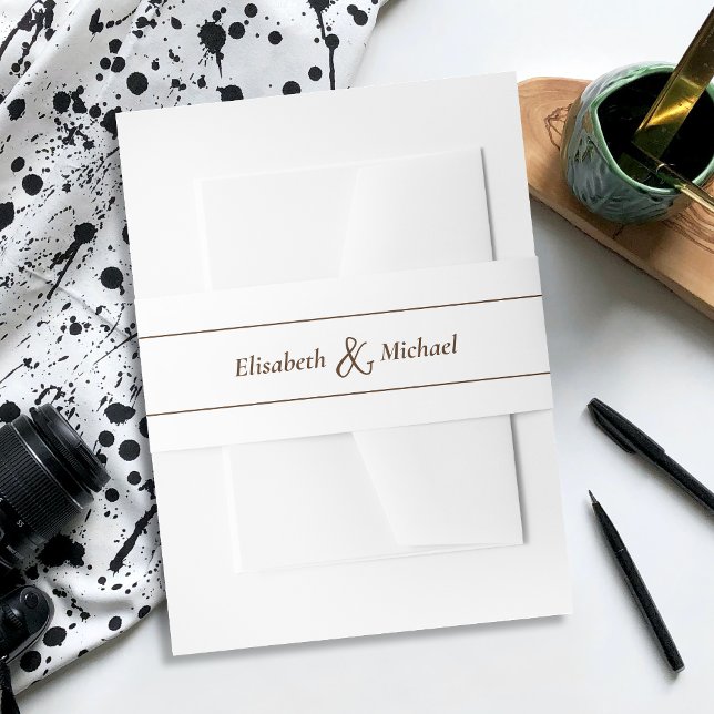 Einfache klassische Hochzeitseröffnungsband Einladungsbanderole (Add elegance to your wedding invitations with our belly bands, ensuring a polished presentation.)