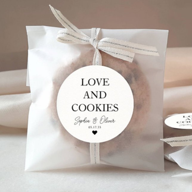 Einfache klassische LIEBE COOKIES Herzstück Gastge Runder Aufkleber (Von Creator hochgeladen)